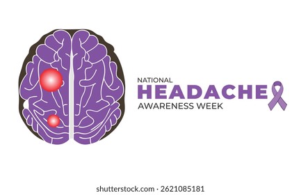 National Headache Awareness Week. background, banner, card, poster, template. Vector illustration.