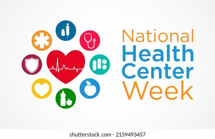 National health Center week is observed every year during August, to raise awareness about the mission and accomplishments of America's health centers over the past five decades. Vector illustration