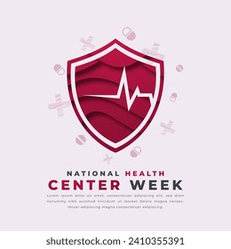 National Health Center Week Paper cut style Vector Design Illustration for Background, Poster, Banner, Advertising, Greeting Card