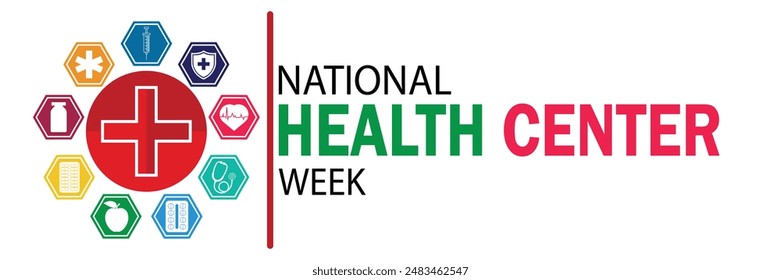 National Health Center Week. Suitable for greeting card, poster and banner. Vector illustration.