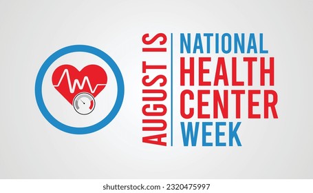 National health center week vector banner template observed on august. Health awareness vector.