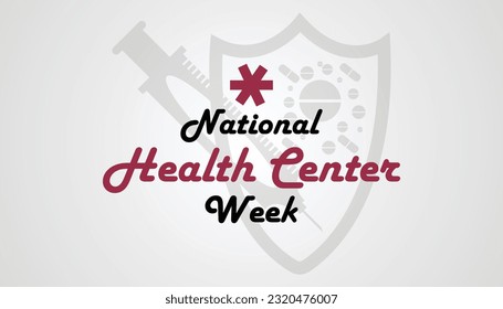 National health center week vector banner template observed on august. Health awareness vector.