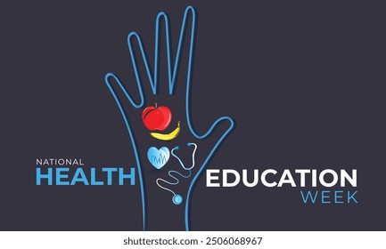 National Health Education Week. background, banner, card, poster, template. Vector illustration.