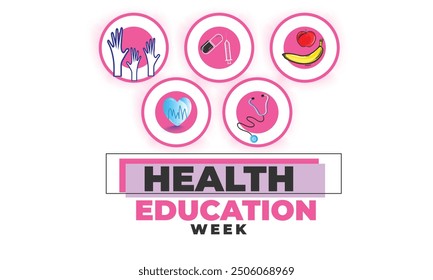 National Health Education Week. background, banner, card, poster, template. Vector illustration.