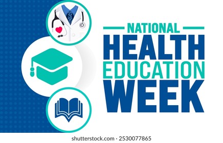 National Health Education Week background or banner design template is observed every year in October. Holiday concept. Template for card, poster, placard, template.