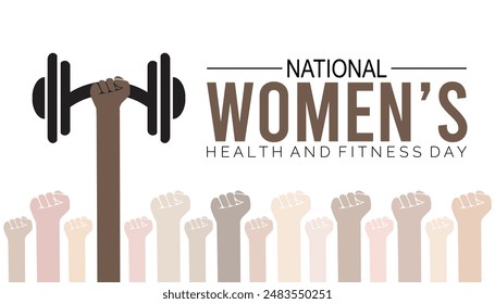 National women’s health and fitness day is observed every year on September. banner design template Vector illustration background design.