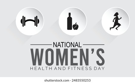 National women’s health and fitness day is observed every year on September. banner design template Vector illustration background design.