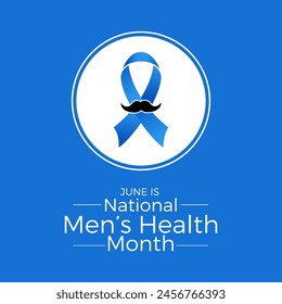 National Men’s Health Month health awareness vector illustration. Disease prevention vector template for banner, card, background.