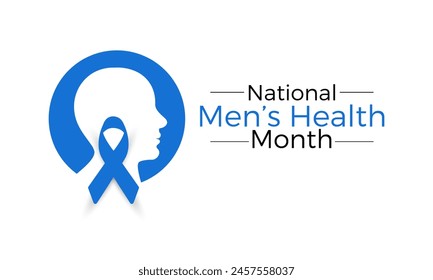 National Men’s Health Month health awareness vector illustration. Disease prevention vector template for banner, card, background.