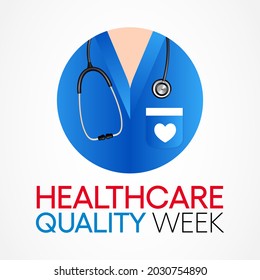 National Healthcare quality week (HQW) is observed every year in October, it is dedicated to celebrating the contributions professionals have made to improve healthcare quality. Vector illustration