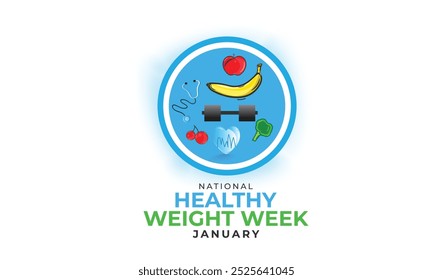 National Healthy Weight Week. background, banner, card, poster, template. Vector illustration.