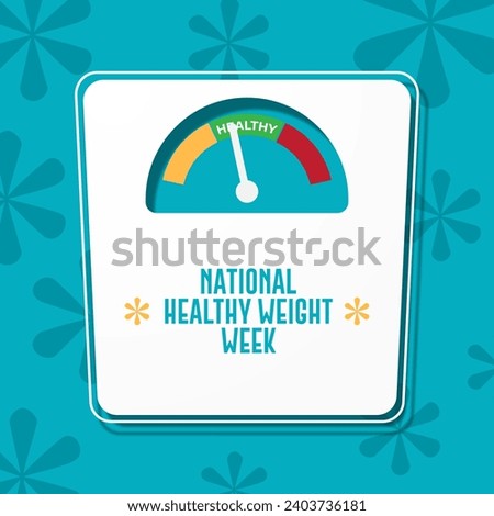 National Healthy Weight Week Background Vector Illustration 