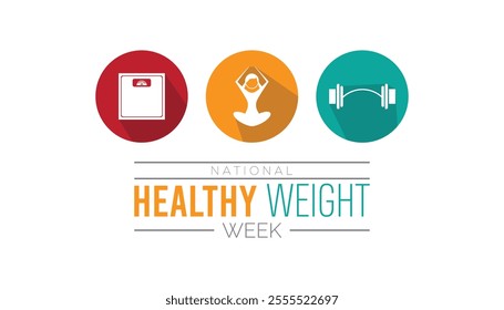 National Healthy Weight Week observed each year during January. National Healthy Weight Week creative concept design. Vector template for banner, greeting card, poster with background.