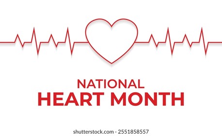 National Heart health Month Background Vector Illustration