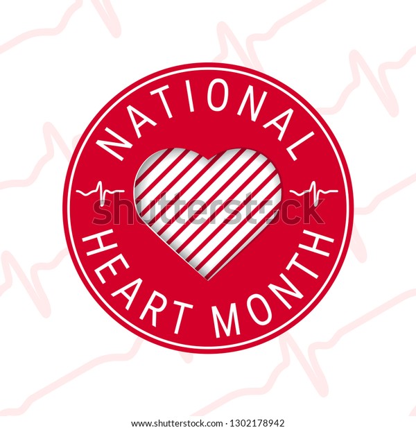 National Heart Month Concept Circle Paper Stock Vector (Royalty Free ...