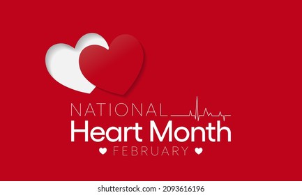 National Heart Month Is Observed Every Year In February, To Adopt Healthy Lifestyles To Prevent Heart Disease (CVD). Vector Illustration