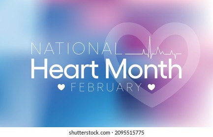 National Heart Month Is Observed Every Year In February, To Adopt Healthy Lifestyles To Prevent Heart Disease (CVD). Vector Illustration