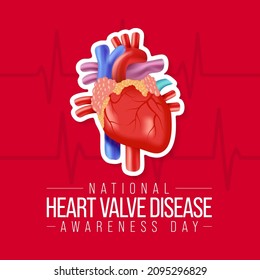 National Heart Valve Disease Awareness Day Is Observed Every Year On February 22, Dedicated To Increasing Recognition Of The Specific Risks And Symptoms Of The Disease. Vector Illustration