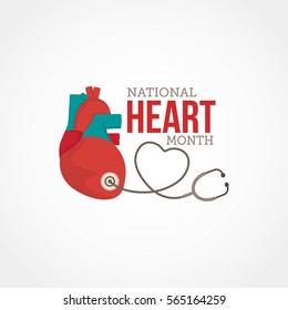 National Hearth Month Vector Illustration. Suitable For Greeting Card, Poster And Banner.