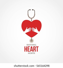 National Hearth Month Vector Illustration. Suitable For Greeting Card, Poster And Banner.