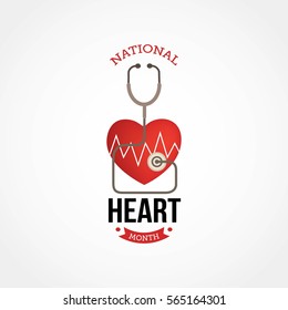 National Hearth Month Vector Illustration. Suitable For Greeting Card, Poster And Banner.