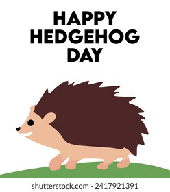 national hedgehog day with cute hedgehog