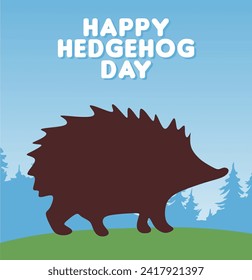 national hedgehog day with cute hedgehog