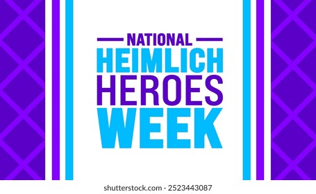 National Heimlich Heroes Week background or banner design template is observed every year in October. Holiday concept. Template for card, poster, placard, template. eps 10