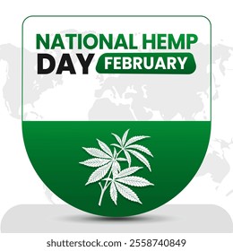 NATIONAL HEMP DAY social media post Vector Illustration on february