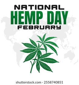 NATIONAL HEMP DAY social media post Vector Illustration on february