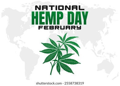 NATIONAL HEMP DAY Vector Illustration background on february