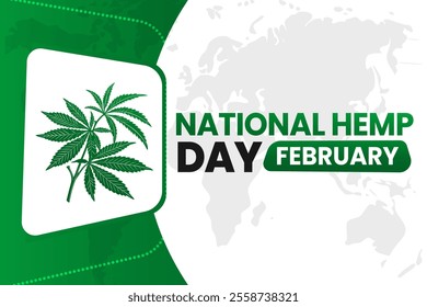 NATIONAL HEMP DAY Vector Illustration background on february