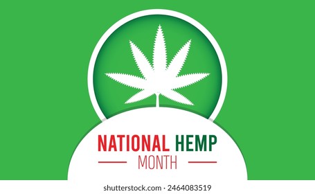 National Hemp month observed every year in July. Template for background, banner, card, poster with text inscription.