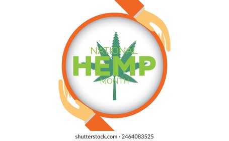 National Hemp month observed every year in July. Template for background, banner, card, poster with text inscription.