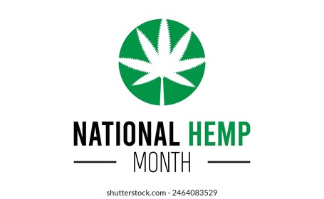 National Hemp month observed every year in July. Template for background, banner, card, poster with text inscription.