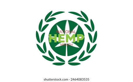 National Hemp month observed every year in July. Template for background, banner, card, poster with text inscription.