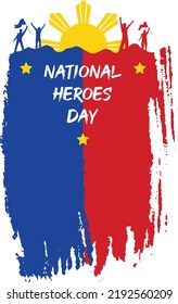 National Heroes Day Philippines. National Flag of the Philippines showing victory. Paying tribute to all National Heroes.