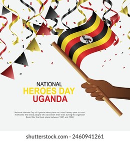 National Heroes Day Uganda background. Vector illustration