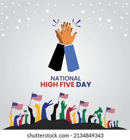 National High Five Day. High Five celebration concept. Template for background, banner, card, poster. vector illustration.