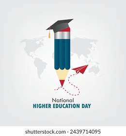 National Higher Education Day vector graphic is great for National Higher Education Day celebrations. flat design. flyer design. flat illustration. Simple and Elegant Design