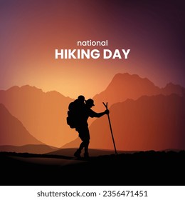 National Hiking Day. Hiking day creative concept. 