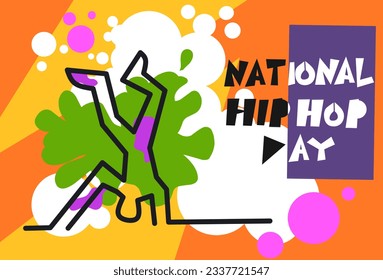National hip hop day, august 11, social media post, web, poster, background, greeting card, banner concept, suitable for sale, vector illustration.