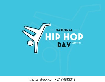 National Hip Hop Day. August 11. Blue background. Eps 10.