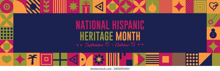 National Hispanic Heritage Month Abstract patten Background. September 15 to October 15 Awareness Celebration.Template for background, banner, card, poster. Vector EPS10 illustration.