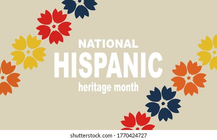 National Hispanic Heritage Month background. Poster, card, banner  