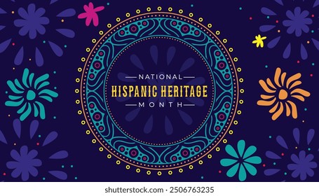 National Hispanic heritage month banner Hispanic Americans culture, tradition and art heritage festival