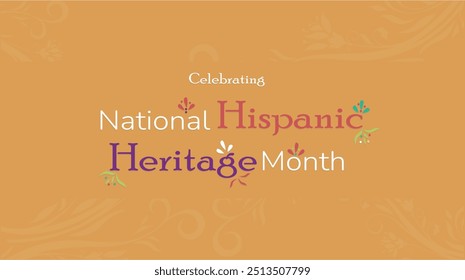 National Hispanic heritage month banner Hispanic Americans culture, heritage festival tradition and art