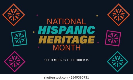 National Hispanic heritage month banner Hispanic Americans culture, tradition and art heritage festival