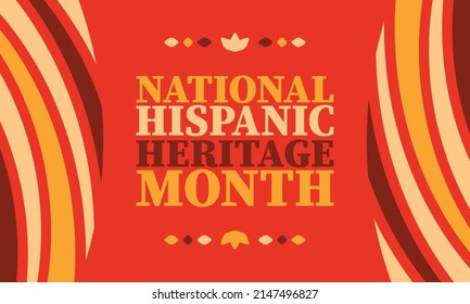 National Hispanic Heritage Month. Celebrate annual in September and October in United States. Hispanic and Latino Americans culture. Poster, card, banner and tradition pattern. Vector illustration