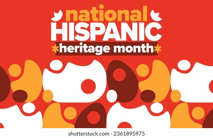 National Hispanic Heritage Month. Celebrate annual in September and October in United States. Hispanic and Latino Americans culture. Poster, card, banner and tradition pattern. Vector illustration